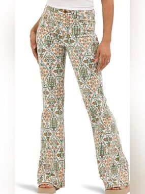 Wrangler High Rise Fierce Flare Jeans Womens 12x32 Southwestern Print NWT